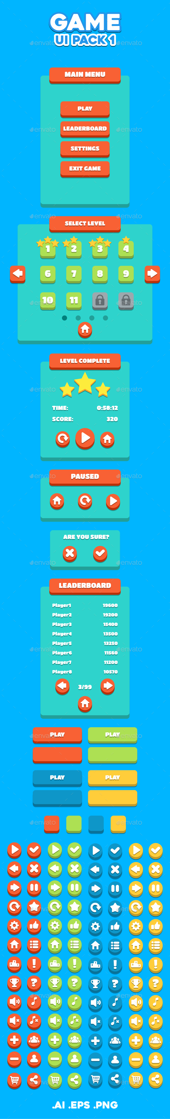 Simple Game UI Pack 1