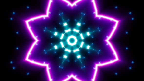 VJ Cyan Light Kaleido Background 02