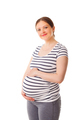 Pregnant woman standing embracing her belly - PhotoDune Item for Sale