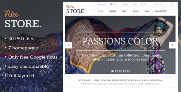 Nice Store - eCommerce PSD Template