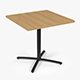 Restaurant Square Table with Metal Base and Wood Top - 3DOcean Item for Sale