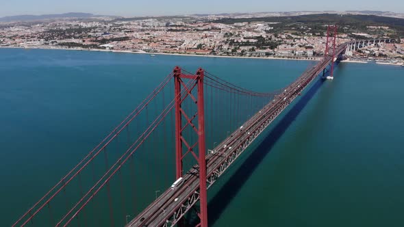 Hanging bridge on April 25 in Portugal