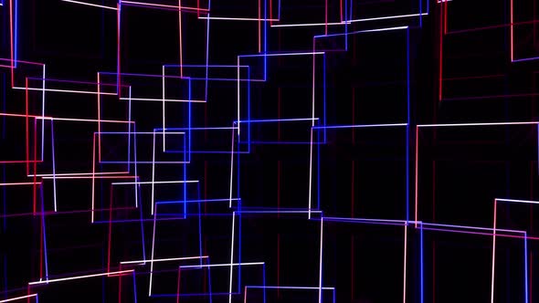 Randomly moving multicolored squares