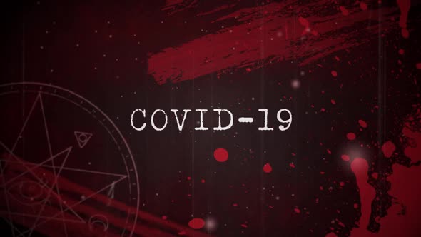 Animation of the words Corona Virus written over red splashes of paint with coronavirus pandemic spr alt