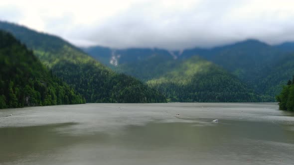 Amazing View of Riza Lake with TiltShift Effect