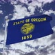 Oregon Flag With Sky 4k - VideoHive Item for Sale