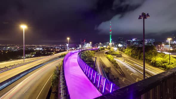 Auckland New Zealand Freeway Time Lapse