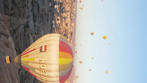 Balloons in Cappadocia Vertical Video Slow Motion