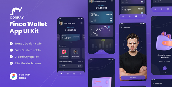 ConPay - Financial Mobile App Figma Template