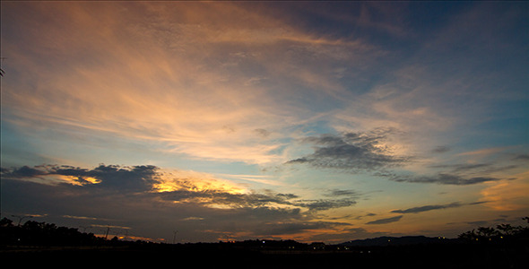 Tropical Sunset Wide Shot Time Lapse - 4K