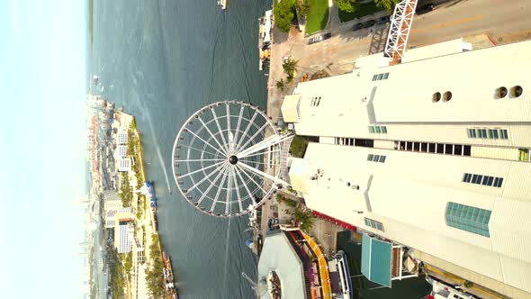 Vertical Aerial Footage Skyviews Miami Downtown Bayside