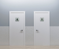 wc doors, men and women toilet, 3d render - PhotoDune Item for Sale