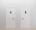 restroom doors men and women, WC doors, 3d render - PhotoDune Item for Sale