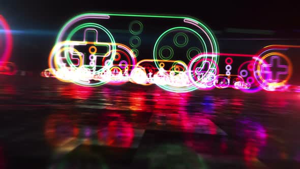 Esport game pad symbol abstract hyperspace animation alt