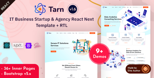 Tarn - React Next IT & Technology Startup Company Template