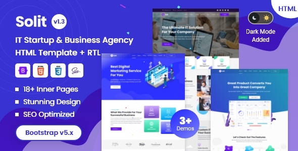 Solit - Technology & IT Startup Company HTML Template