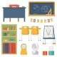 School Set or Kit Furniture Vector Icons - GraphicRiver Item for Sale