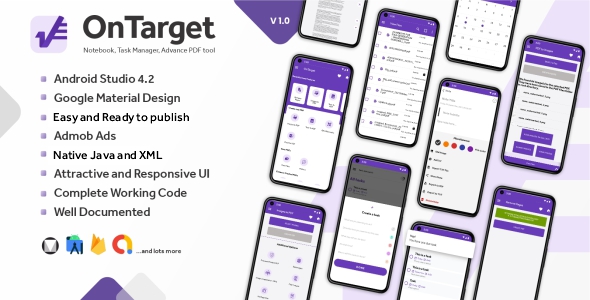 OnTarget v2.0: task manger, to-do list, notebook, advance PDF tool. Native Java + Admob