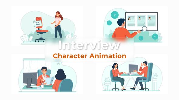 Job Interview Character Animation Scene Pack