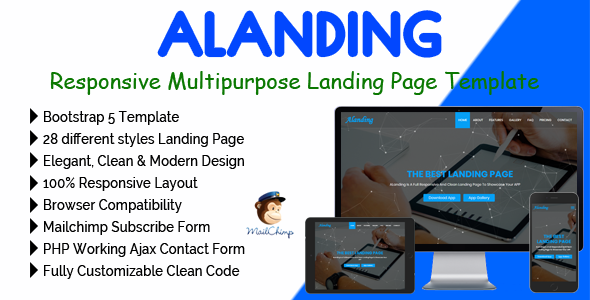ALanding - Responsive Multipurpose Landing Page Template
