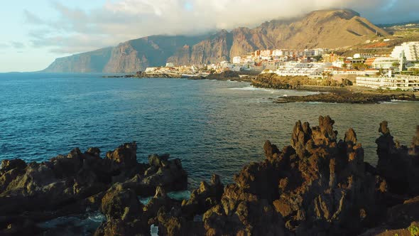 Tenerife Canary Island Town Puerto De Santiago Charco El Diablo or Natural Pool of Devil