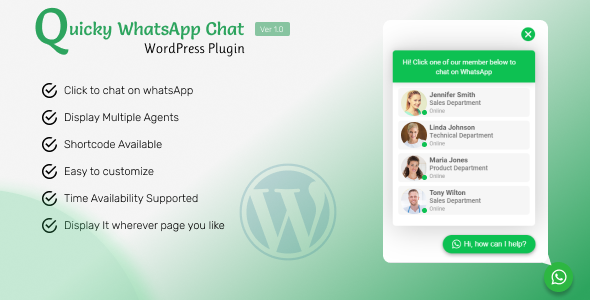 [Download] Quicky WordPress WhatsApp Chat Support