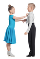 Sports ballroom dancing. Couple of kids, boy and girl  on isolated white background - PhotoDune Item for Sale
