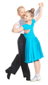 Sports ballroom dancing. Couple of kids, boy and girl  on isolated white background - PhotoDune Item for Sale