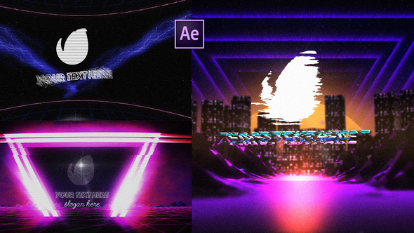 Retro Synthwave Logo Pack