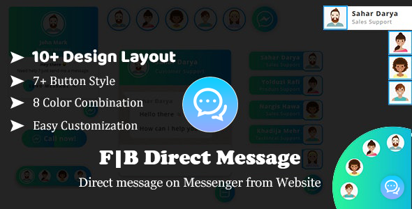 FIB Messenger :  F&B Direct Message from website HTML Plugin