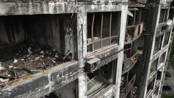 Ukraine  Burnt and Destroyed House in Kyiv