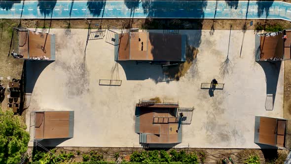 Skate Park By the Sea Aerial View Turkey Antalya 4 K