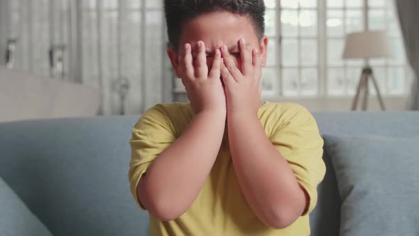 Young Boy Gamer Feeling Upset Hand Gesture, Losing Video Game