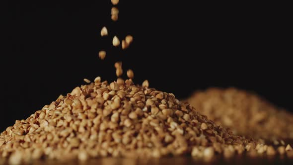 Buckwheat Grains Pouring On A Table