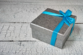 Gift box with blue ribbon - PhotoDune Item for Sale
