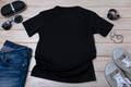 Mens T-shirt mockup with black watch and sunglasses - PhotoDune Item for Sale