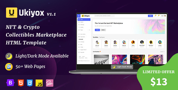 Ukiyox - NFT Marketplace HTML Template