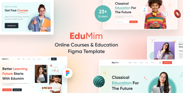 Edumim – Online Courses & Education Figma Template