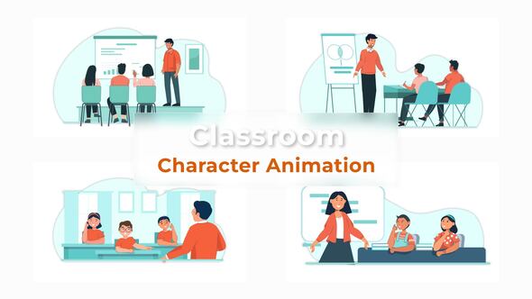 Classroom Character Animation Scene Pack