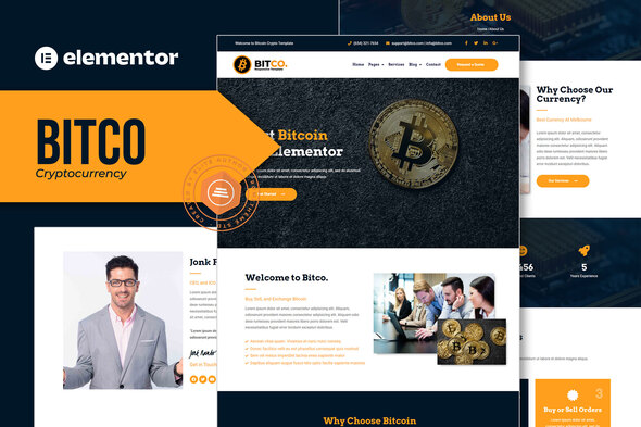 Bitco - Bitcoin & Cryptocurrency Elementor Template Kit