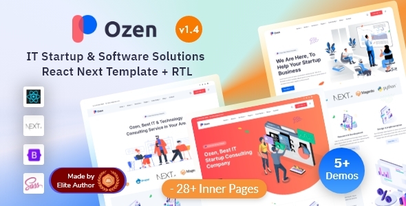 Ozen - IT Startup & Software Solutions React Next Template