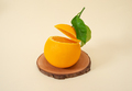 sliced navel orange in acrobatic position colored gradient - PhotoDune Item for Sale