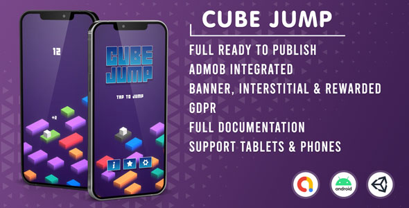 Cube Jump (Admob + Gdpr + Unity Engine)