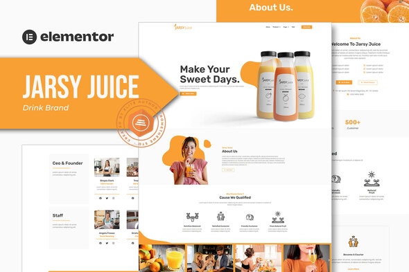 Jarsy Juice – Drink Brand Elementor Template Kit