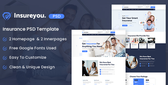 Insureyou – Insurance PSD Template – 0 Sold!