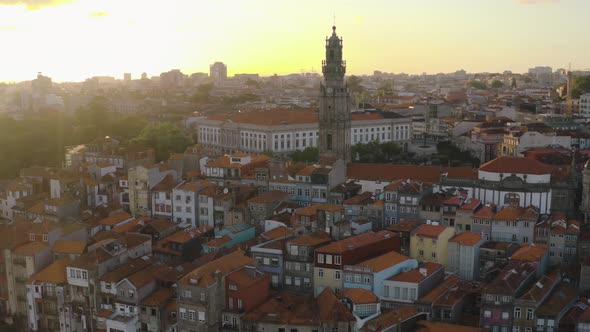 Porto in Portugal, aerial drone cityscape view 4k