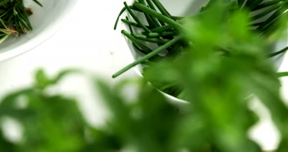 Various herbs in bowl 4k