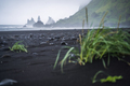 Black beach in Vik with famous Reynisdrangar rock formations and the mount Reynisfjall in stormy - PhotoDune Item for Sale