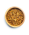 Fried salty worms in bowl. Roasted mealworms. - PhotoDune Item for Sale