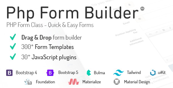 Codes: Bootstrap Bulma Contact Form Drag And Drop Drag And Drop Form Builder Form Builder Form Generator Forms Javascript Material Design Mysql Php Plugins Responsive Validation